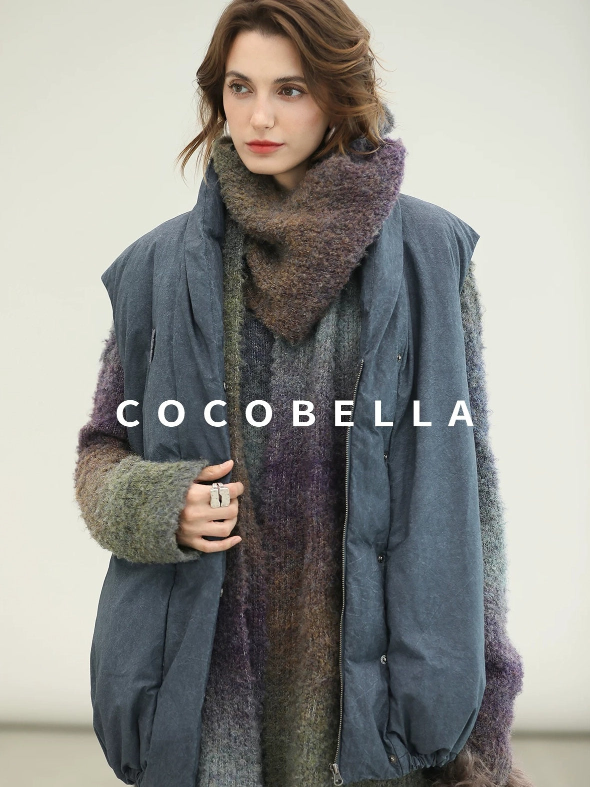 COCOBELLA Warm 90Pc White Duck Down Commuter Straight Embroidered Short Cotton Down Jackets