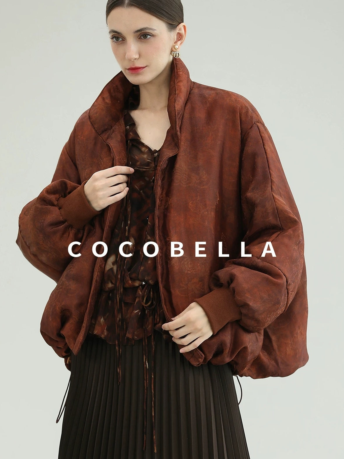 COCOBELLA Warm 90 Percent Down Commuter Straight Printed City Women Down Jackets