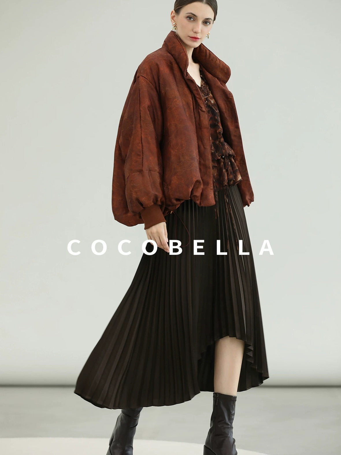 COCOBELLA Warm 90 Percent Down Commuter Straight Printed City Women Down Jackets