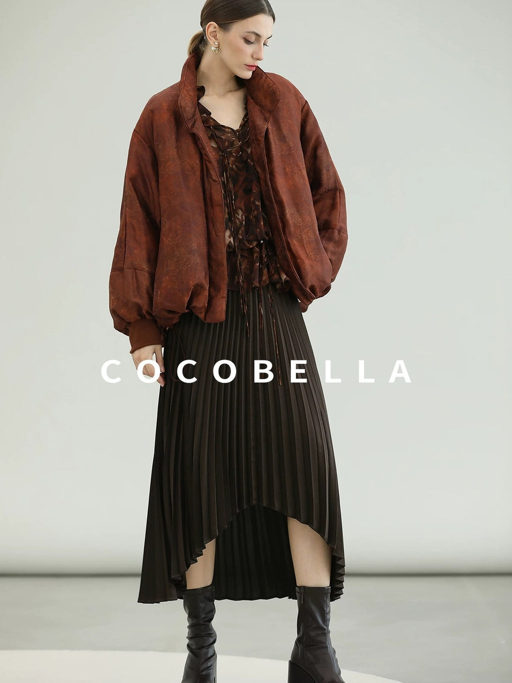 COCOBELLA Warm 90 Percent Down Commuter Straight Printed City Women Down Jackets