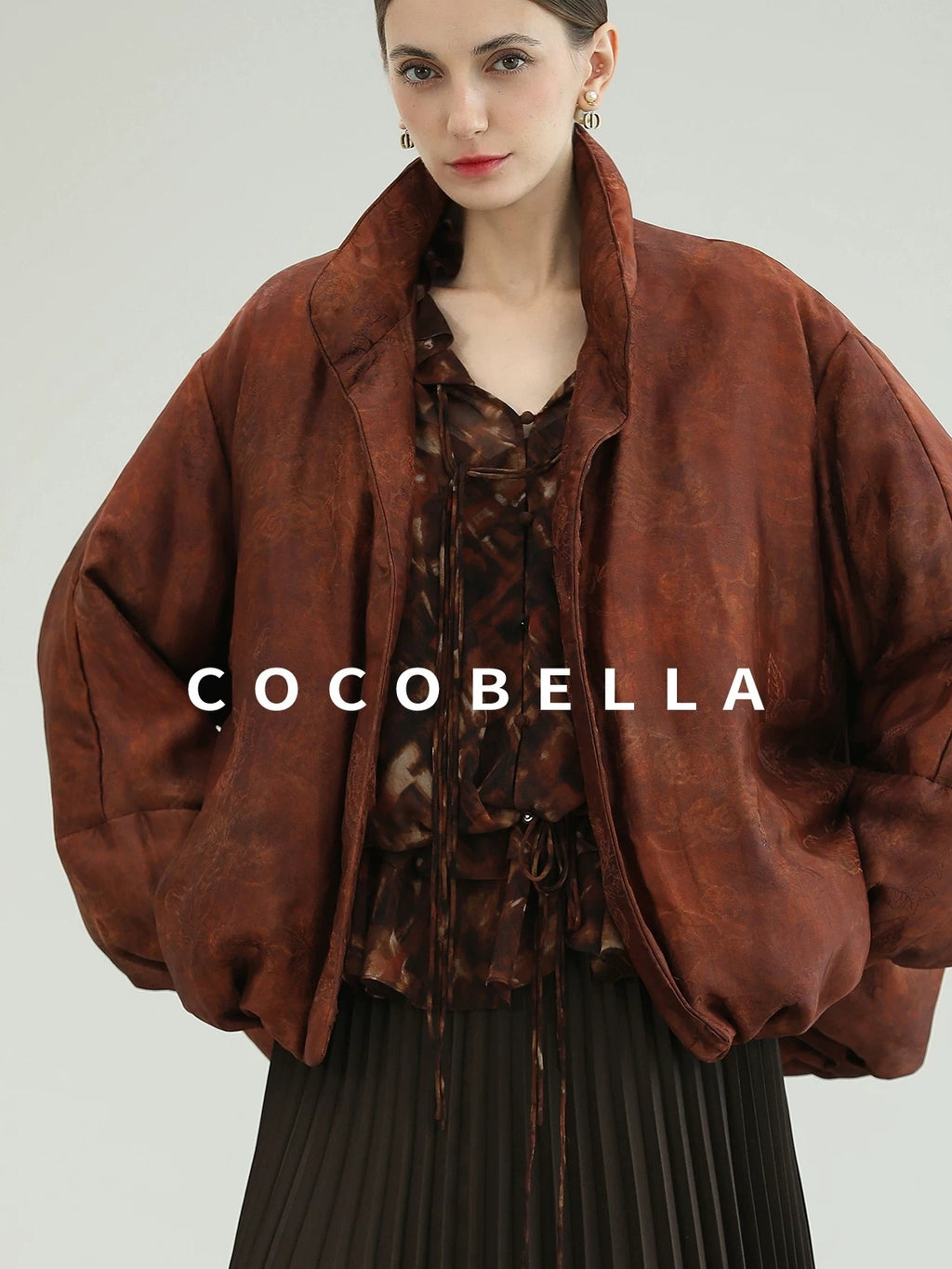 COCOBELLA Warm 90 Percent Down Commuter Straight Printed City Women Down Jackets