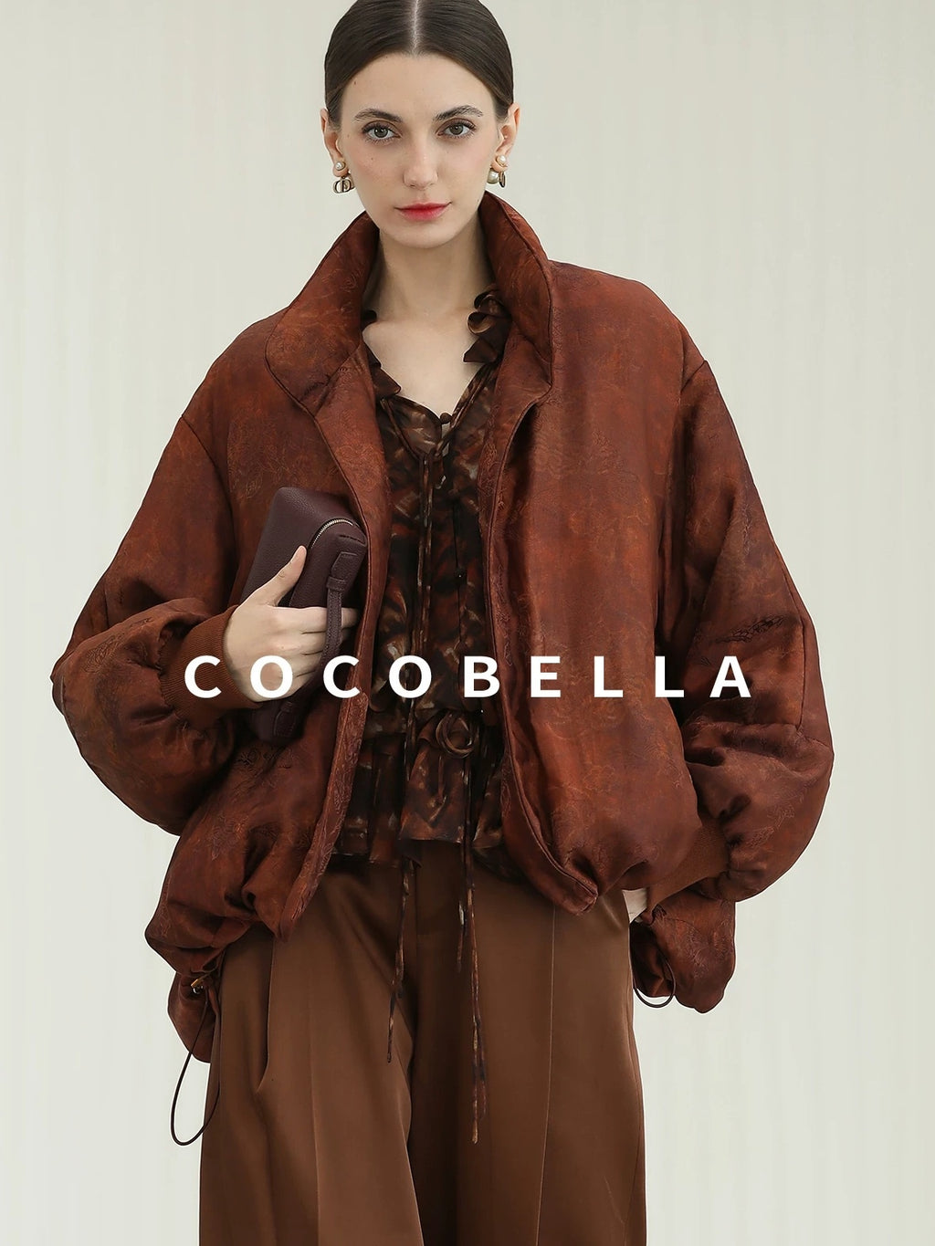 COCOBELLA Warm 90 Percent Down Commuter Straight Printed City Women Down Jackets