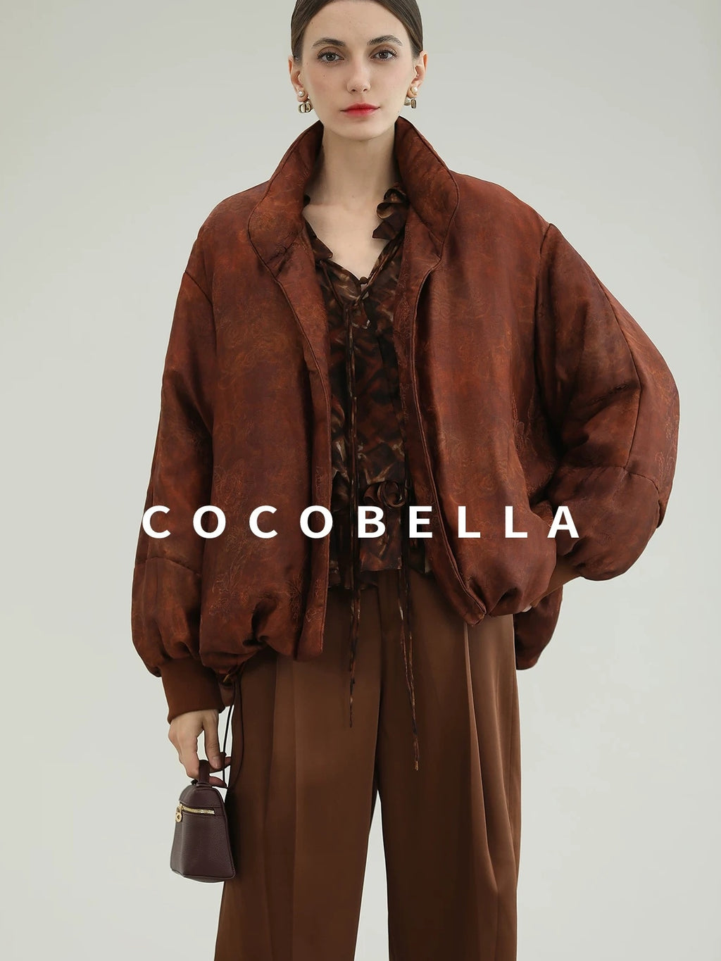 COCOBELLA Warm 90 Percent Down Commuter Straight Printed City Women Down Jackets
