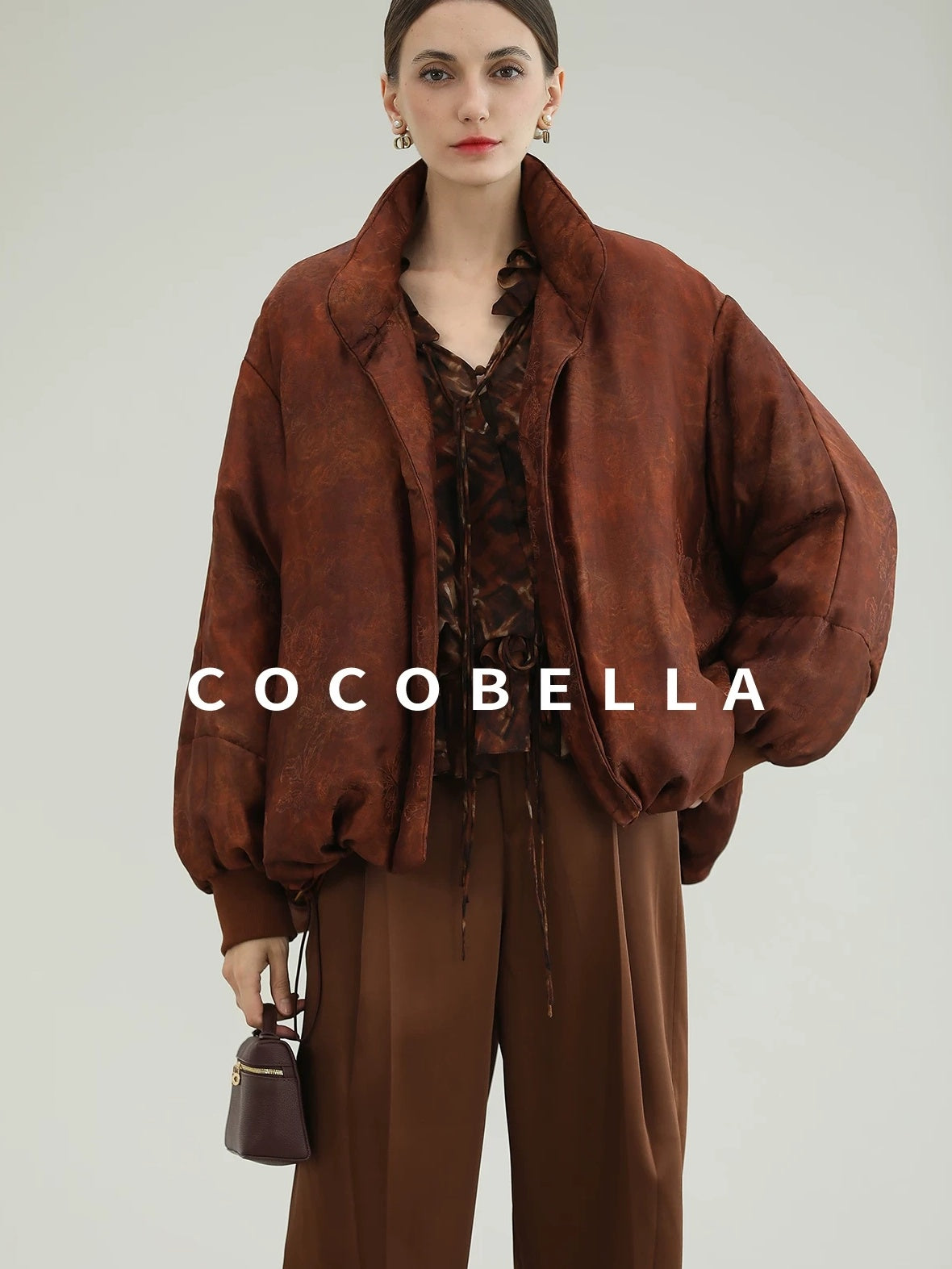 COCOBELLA Warm 90 Percent Down Commuter Straight Printed City Women Down Jackets