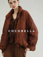 COCOBELLA Warm 90 Percent Down Commuter Straight Printed City Women Down Jackets
