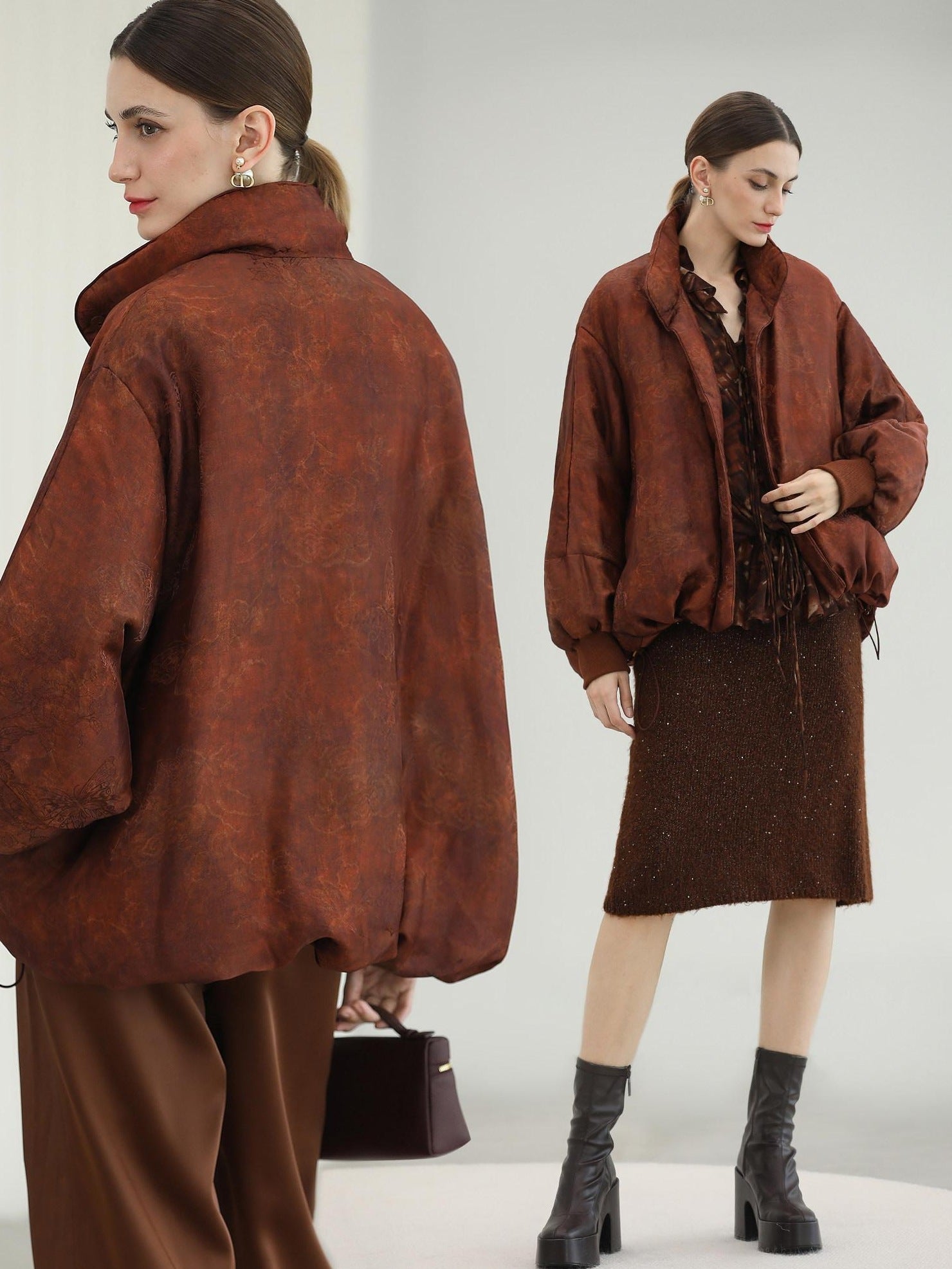 COCOBELLA Warm 90 Percent Down Commuter Straight Printed City Women Down Jackets