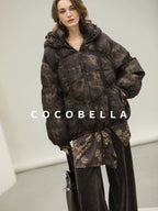 COCOBELLA Warm 90 Percent White Duck Down Ombre Mid Length Office Down Jackets