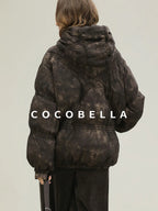 COCOBELLA Warm 90 Percent White Duck Down Ombre Mid Length Office Down Jackets