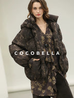 COCOBELLA Warm 90 Percent White Duck Down Ombre Mid Length Office Down Jackets