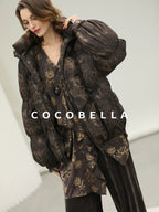COCOBELLA Warm 90 Percent White Duck Down Ombre Mid Length Office Down Jackets