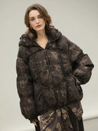COCOBELLA Warm 90 Percent White Duck Down Ombre Mid Length Office Down Jackets