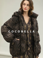 COCOBELLA Warm 90 Percent White Duck Down Ombre Mid Length Office Down Jackets
