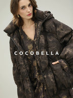 COCOBELLA Warm 90 Percent White Duck Down Ombre Mid Length Office Down Jackets