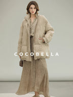 COCOBELLA Warm 90% White Duck Down Straight Midlength City Lyocell Champagne Down Jackets