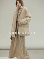 COCOBELLA Warm 90% White Duck Down Straight Midlength City Lyocell Champagne Down Jackets