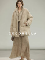 COCOBELLA Warm 90% White Duck Down Straight Midlength City Lyocell Champagne Down Jackets