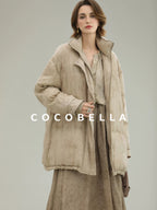COCOBELLA Warm 90% White Duck Down Straight Midlength City Lyocell Champagne Down Jackets