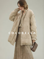 COCOBELLA Warm 90% White Duck Down Straight Midlength City Lyocell Champagne Down Jackets