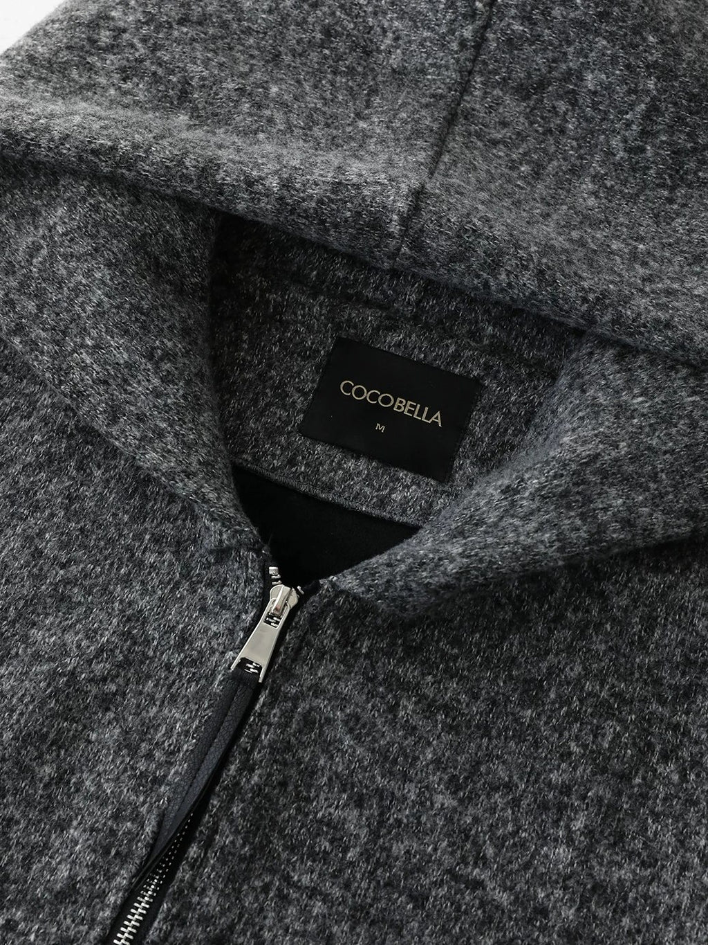 COCOBELLA Warm Brushed Fleece Commuter Relaxed Fit Zip Up Hood Ribbed Hem Women Hoodies