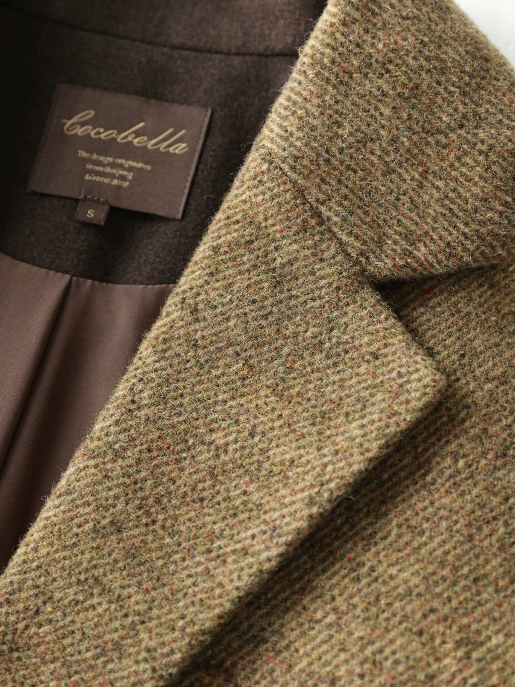 COCOBELLA Warm Ginger Wool Blend Single Button Straight Cut Office Workwear Coats