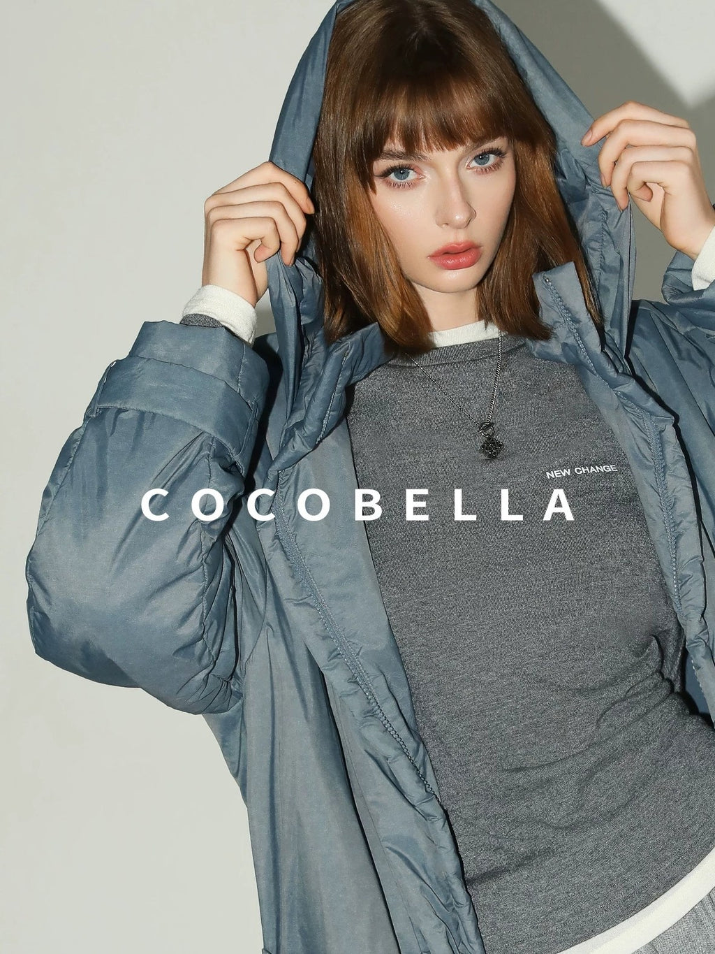 COCOBELLA Warm Nylon Long Hooded Zipper Pockets Straight Commuter Women Padded Jackets