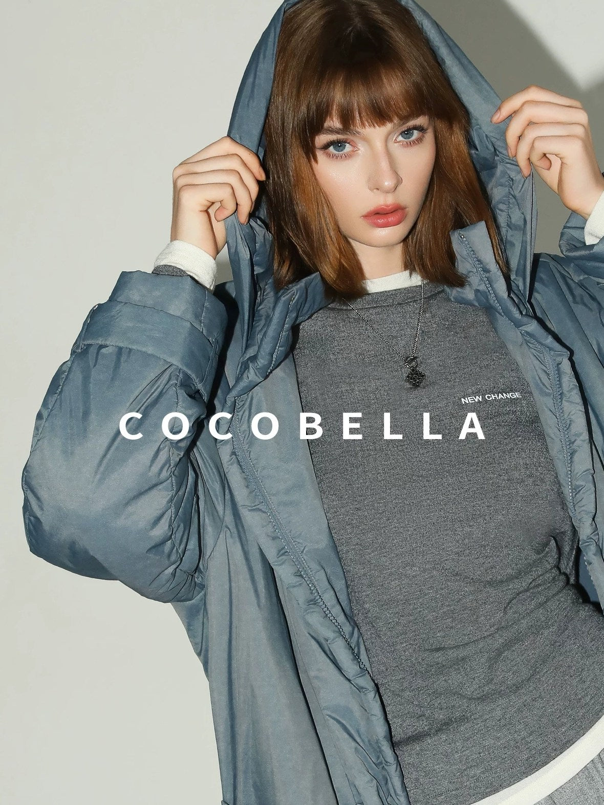 COCOBELLA Warm Nylon Long Hooded Zipper Pockets Straight Commuter Women Padded Jackets