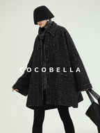COCOBELLA Warm Shimmer Batwing Sleeve Office Women Panda Color Turtleneck Knit Sweater