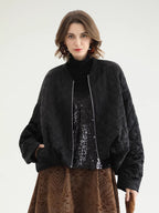 COCOBELLA_Warm_Short_Pleated_Acetate_Straight_Fit_Street_Style_Black_Zip_Padded_Jackets_MISSTT