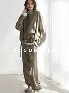 COCOBELLA Warm Thick Cotton Blend Relaxed Fit Zip Up Pocket Solid Versatile Hoodies
