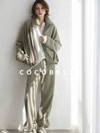 COCOBELLA Warm Thick Cotton Blend Relaxed Fit Zip Up Pocket Solid Versatile Hoodies