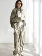 COCOBELLA Warm Thick Cotton Blend Relaxed Fit Zip Up Pocket Solid Versatile Hoodies