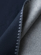 COCOBELLA Warm Wool Blend Double Breasted Long Minimal Relaxed Fit Pockets Office Coats