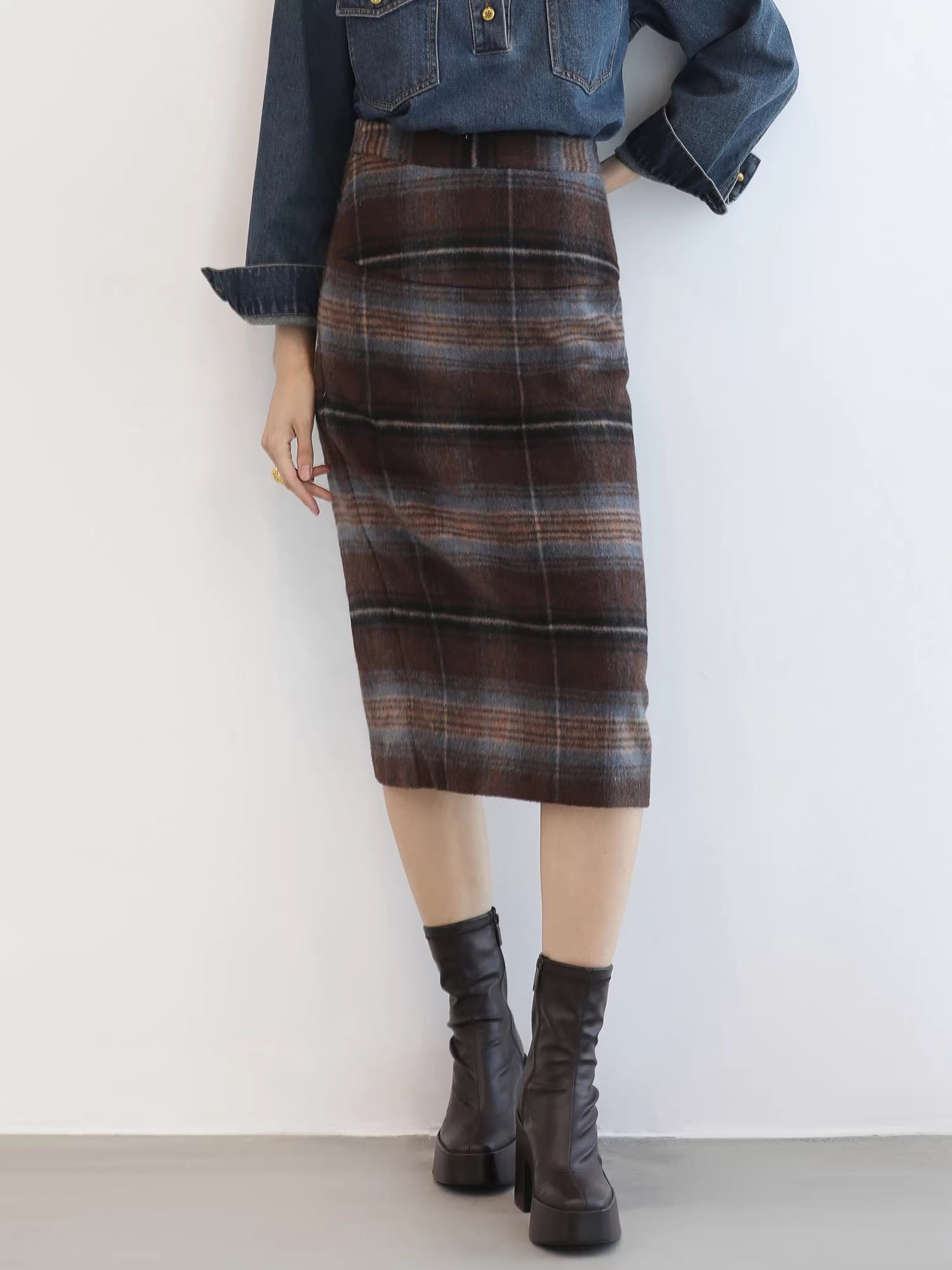 COCOBELLA_Warm_Wool_Blend_Midlength_Loose_Retro_Double_Breasted_Plaid_Fringe_Button_Coats_MISSTT