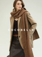 COCOBELLA Warm Wool Blend Office Relaxed Fit Single Button Flap Pockets Women Blazers