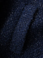 COCOBELLA Warm Wool Blend Shimmer Cropped Straight Office Style Navy Coats