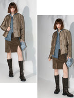 COCOBELLA Washed Distressed Loose Fit Denim Recycled Cotton Blend Pockets Women Jackets
