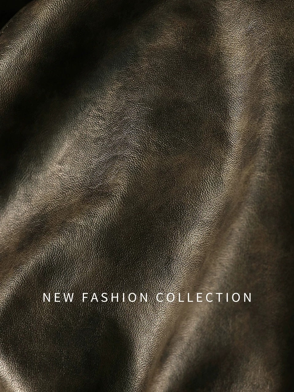 COCOBELLA Washed Distressed Pu Oversized Street Long Sleeve Brown Leather Jackets