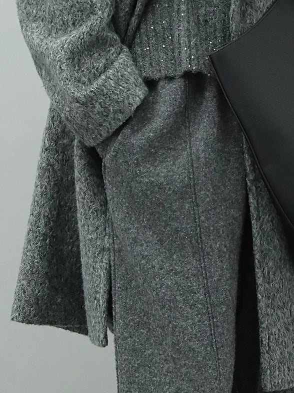 COCOBELLA Wool Blend 3D Tailored Lantern Straight Natural Waist Office Women Pants