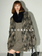 COCOBELLA Wool Blend Midlength Double Breasted Vintage Loose Fit Pockets Buttons Coats