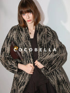 COCOBELLA Wool Blend Midlength Double Breasted Vintage Loose Fit Pockets Buttons Coats