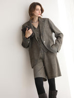COCOBELLA Wool Blend Single Button Straight Cut Tailored Commuter Office Women Blazers