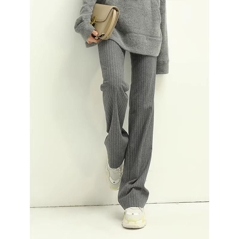 COCOBELLA_Wool_Blend_Striped_Natural_Waist_Straight_Leg_Casual_Women_Grey_Pants_MISSTT