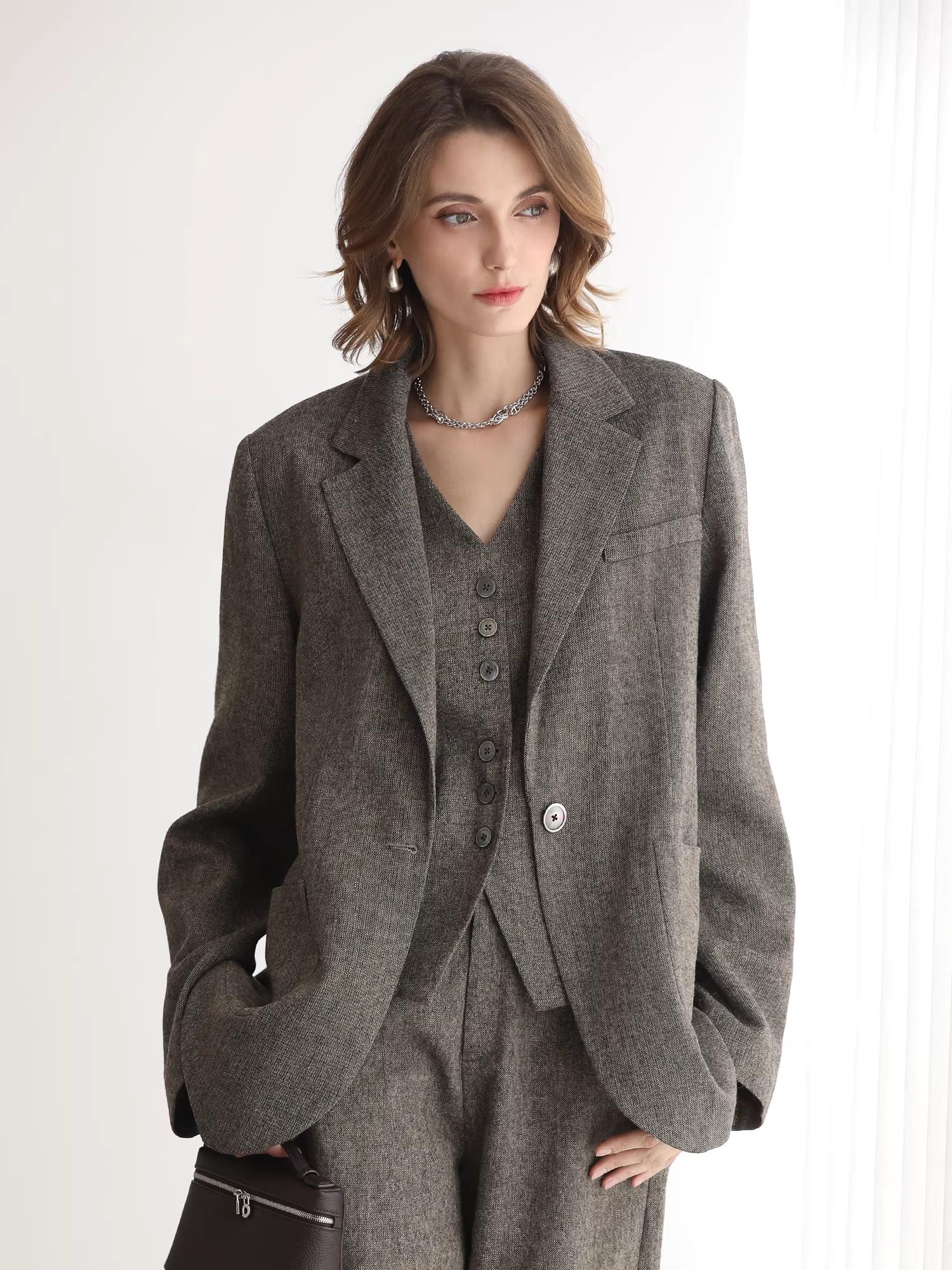 COCOBELLA_Wool_Blend_V_Neck_Single_Breasted_Tailored_Office_Commuter_Blazer_Vest_MISSTT