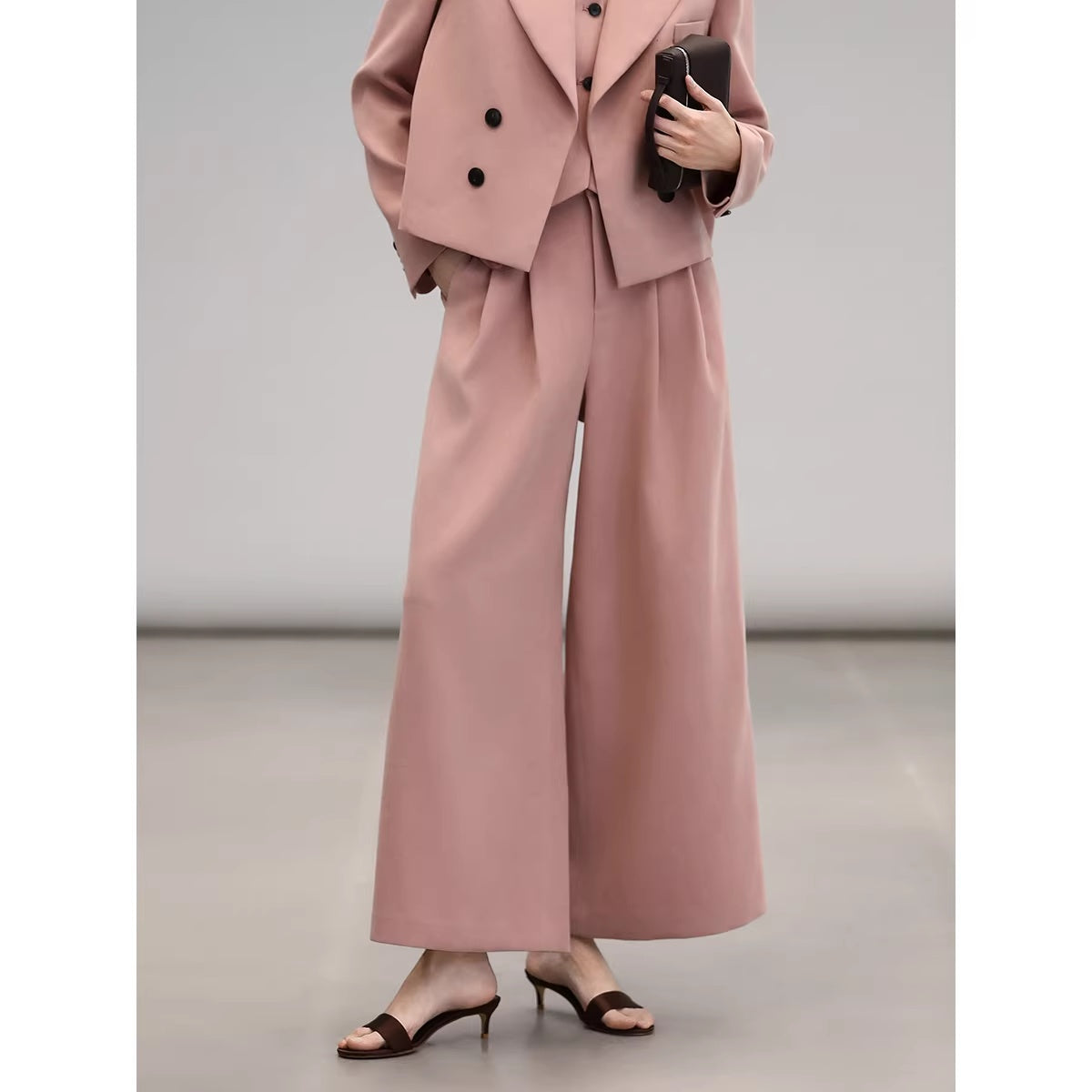 COCOBELLA_Work_Ready_Button_Double_Breasted_Straight_Cut_Short_Honey_Pink_Women_Blazers_MISSTT