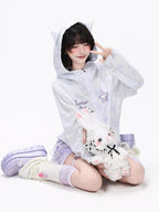 CRAZYGIRL Allover Star Print Hooded Loose Women's Uv Protection Lightweight Jackets