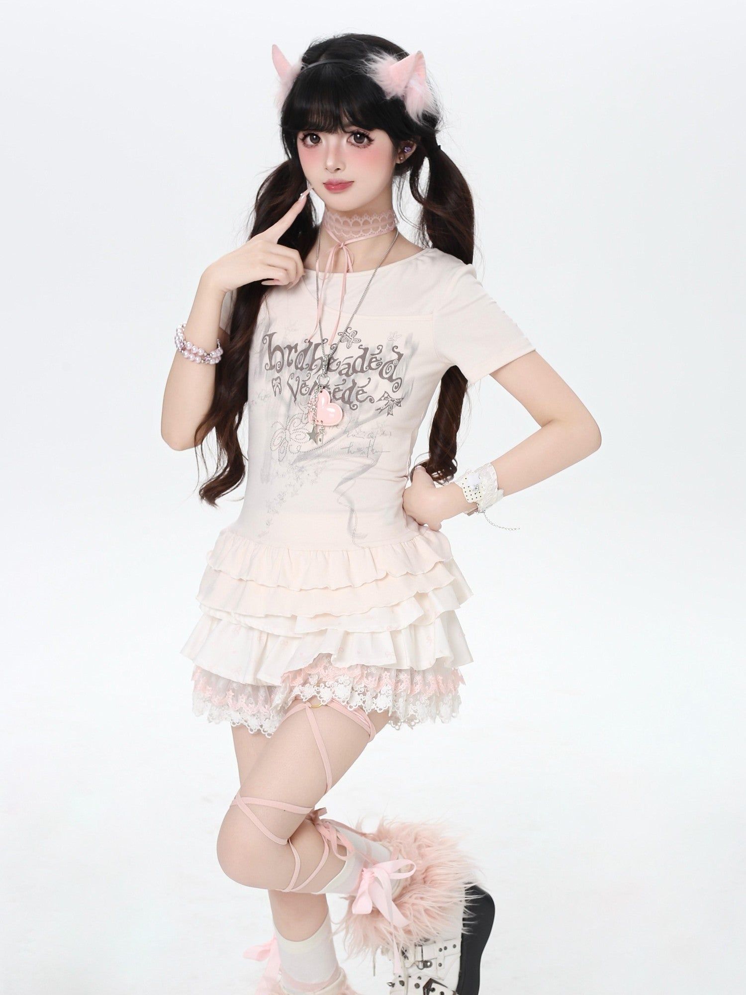 CRAZYGIRL Asymmetric Off Shoulder Ruffle Letter Print Slim Women's Short Sleeve T-shirts