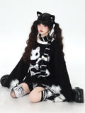 CRAZYGIRL_Black_And_White_Kitten_Print_Loose_Crewneck_Pullover_Women's_Sweaters_1000233173689_MISSTT