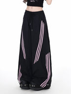 CRAZYGIRL_Black_Pink_Striped_Vintage_High_Waist_Relaxed_Sporty_Women's_Straight_Pants_1022788324988_MISSTT