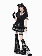 CRAZYGIRL Black White Plaid High Waist Chain Tiered Women's Mini Skirts