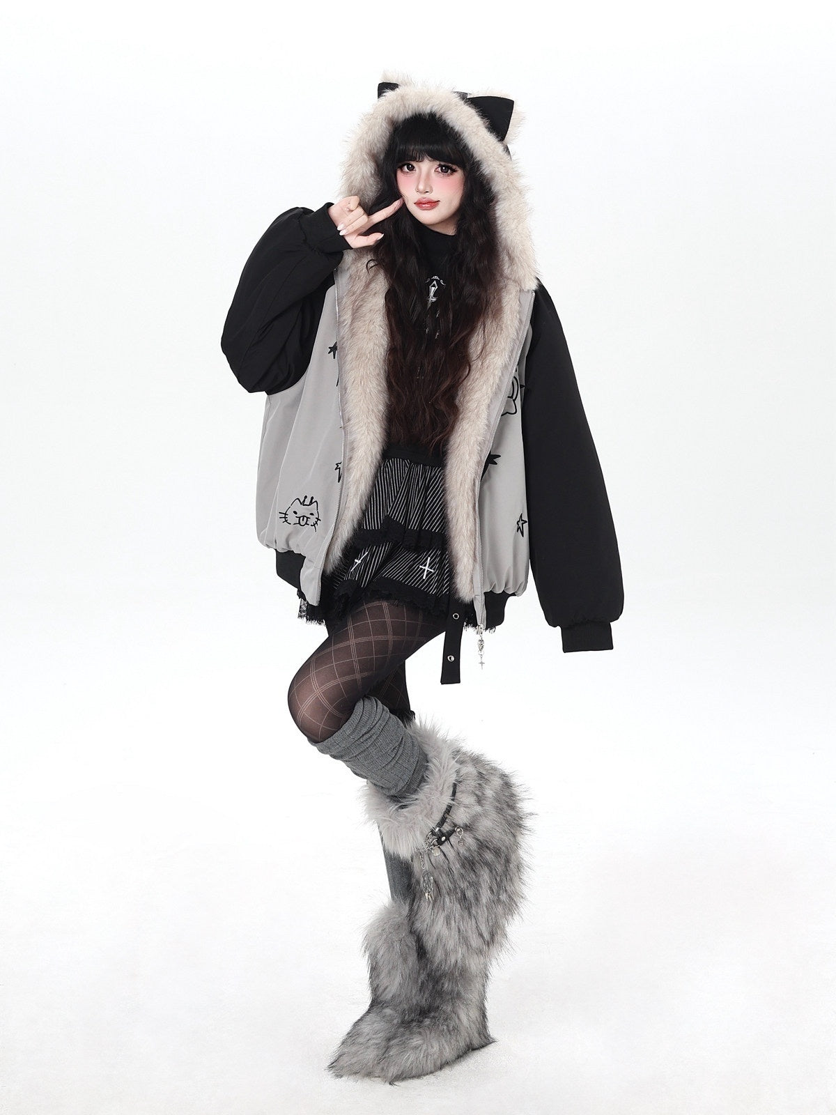 CRAZYGIRL_Cat_Ear_Embroidered_Hooded_Women's_Cotton_Padded_Puffer_Jackets_998831063017_MISSTT